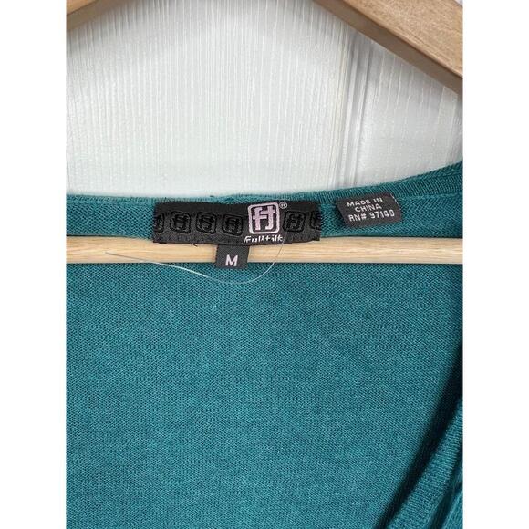 Full Tilt Hoodie Womens Size M Teal Green Pullover Casual Deep V-Neck Comfy Cozy - Picture 5 of 9